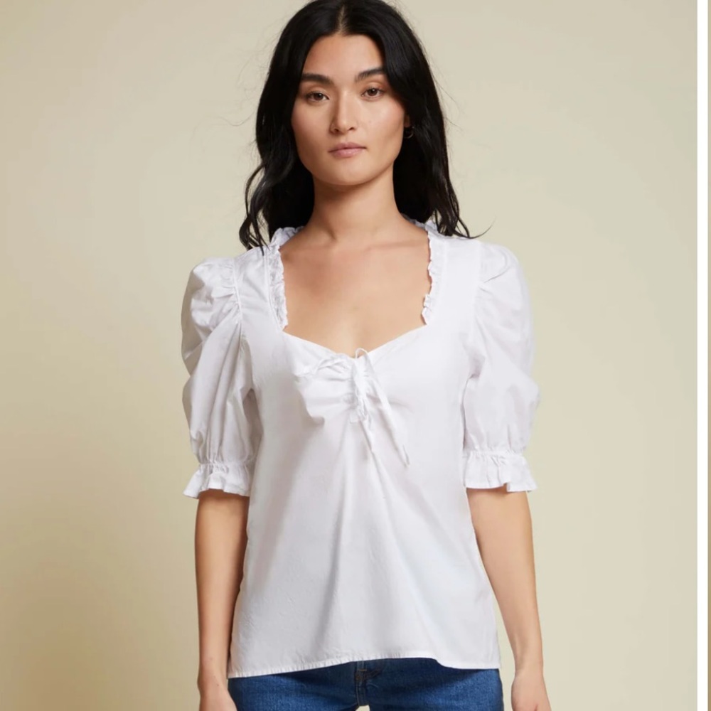 Nation LTD Bernadette Sweetheart Blouse in White